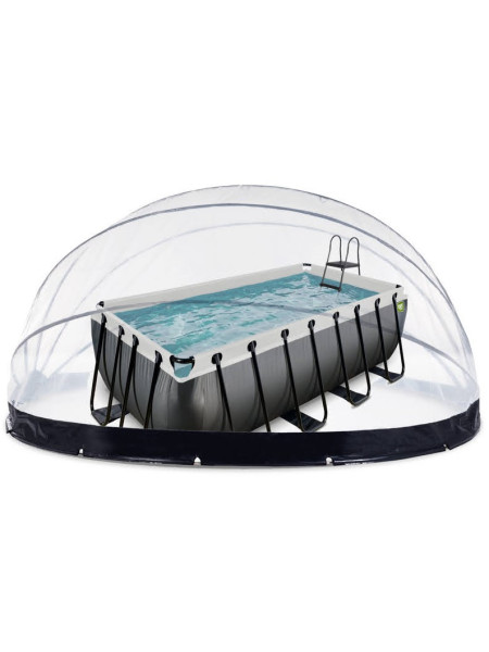 Басейн EXIT із куполом та тепловим насосом 400×200×100 см, чорний